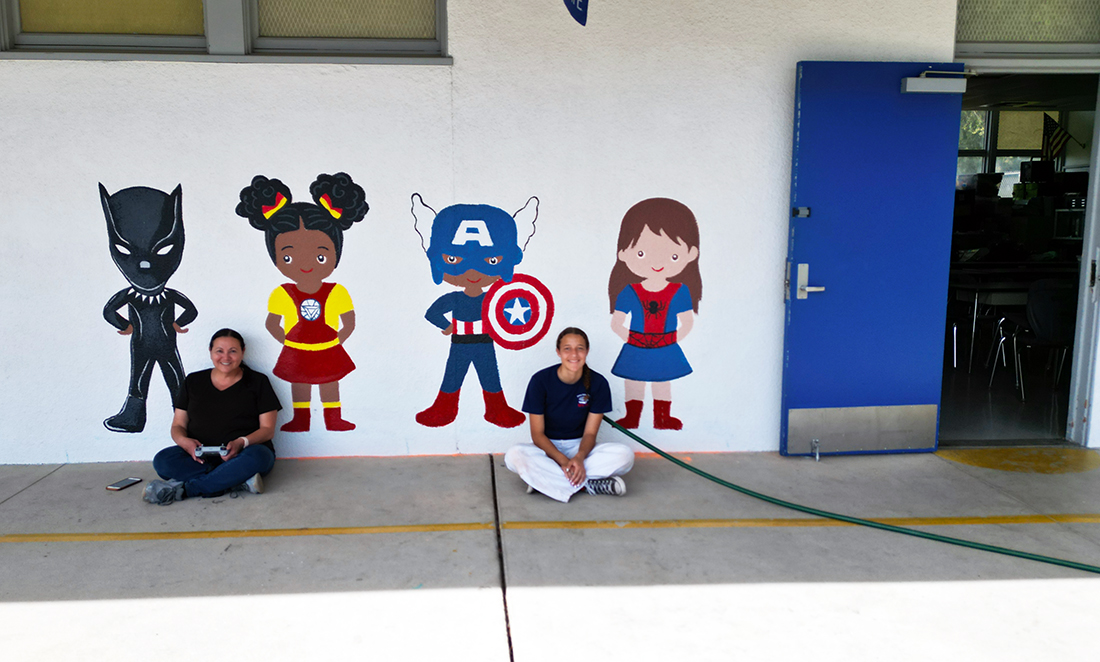Marvel kids mural